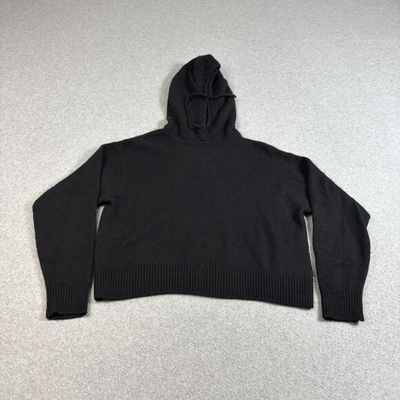 Athleta Sweaters - Athleta Merino Wool Cashmere Sweater Women Small Black Alpine Hooded Crop Soft